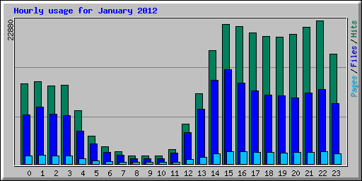 Hourly usage for January 2012