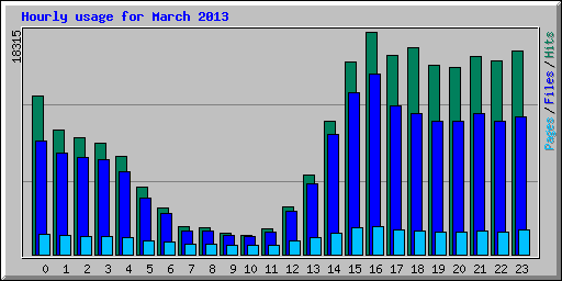 Hourly usage for March 2013