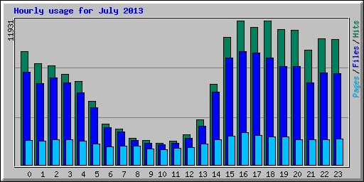 Hourly usage for July 2013