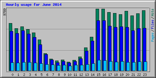 Hourly usage for June 2014
