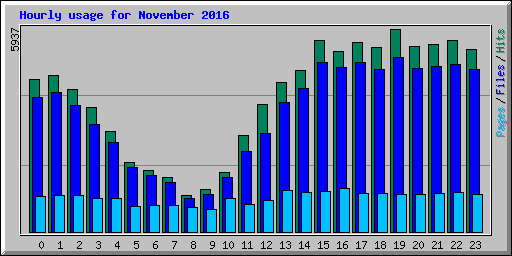 Hourly usage for November 2016