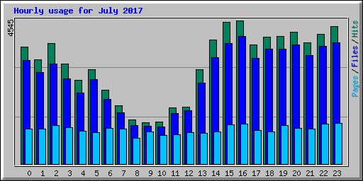 Hourly usage for July 2017