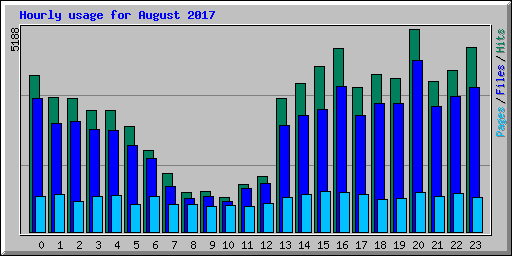 Hourly usage for August 2017