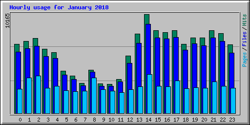 Hourly usage for January 2018