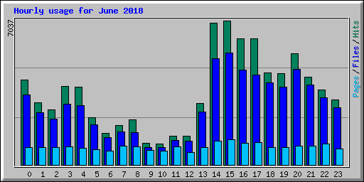Hourly usage for June 2018