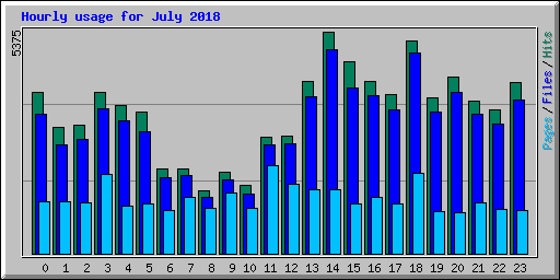 Hourly usage for July 2018